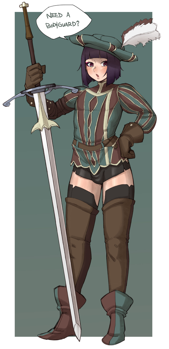 This is a pixiv picture whose title is Bodygurad for hire.