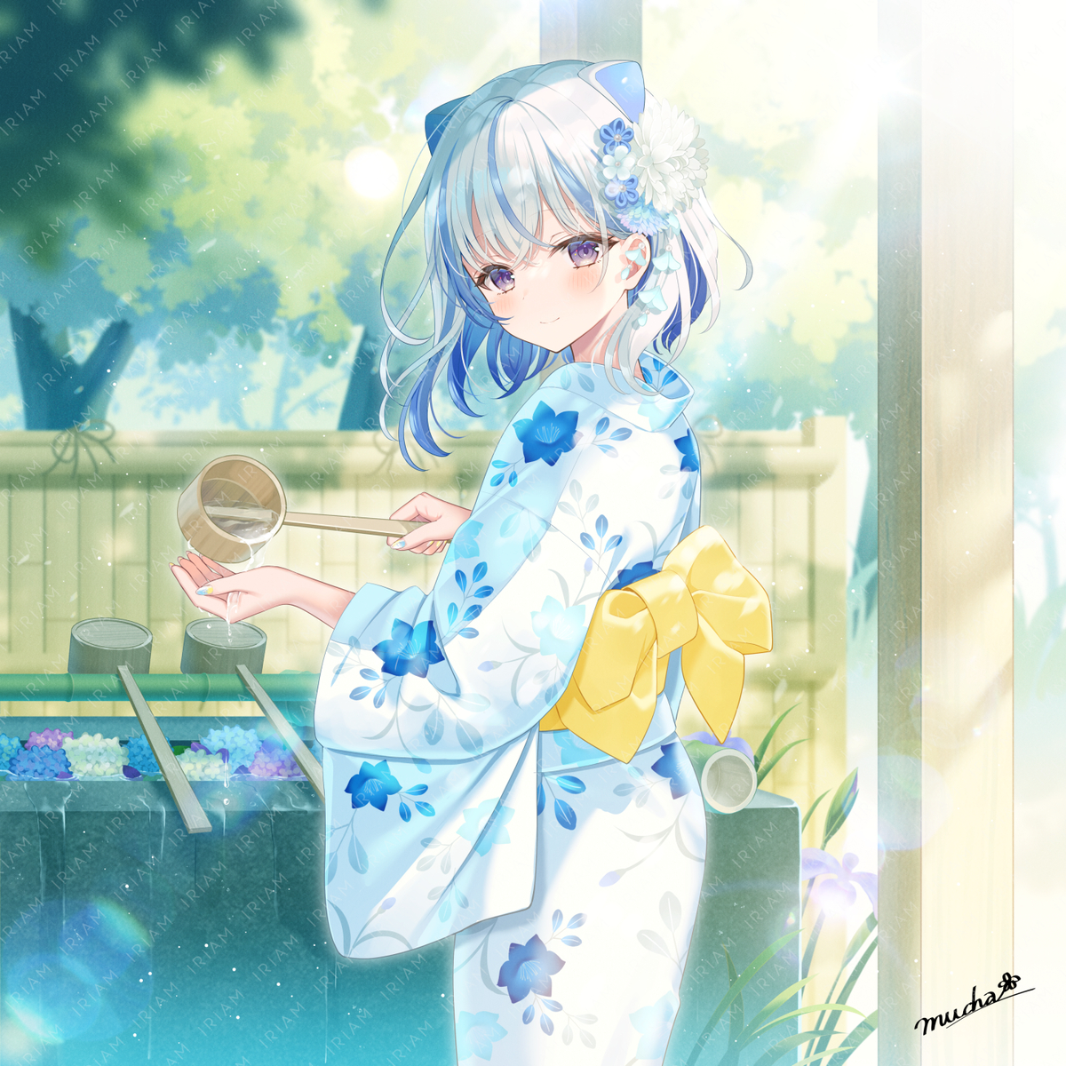 This is a pixiv picture whose title is 【お仕事告知】IRIAM様描き下ろしイベント.