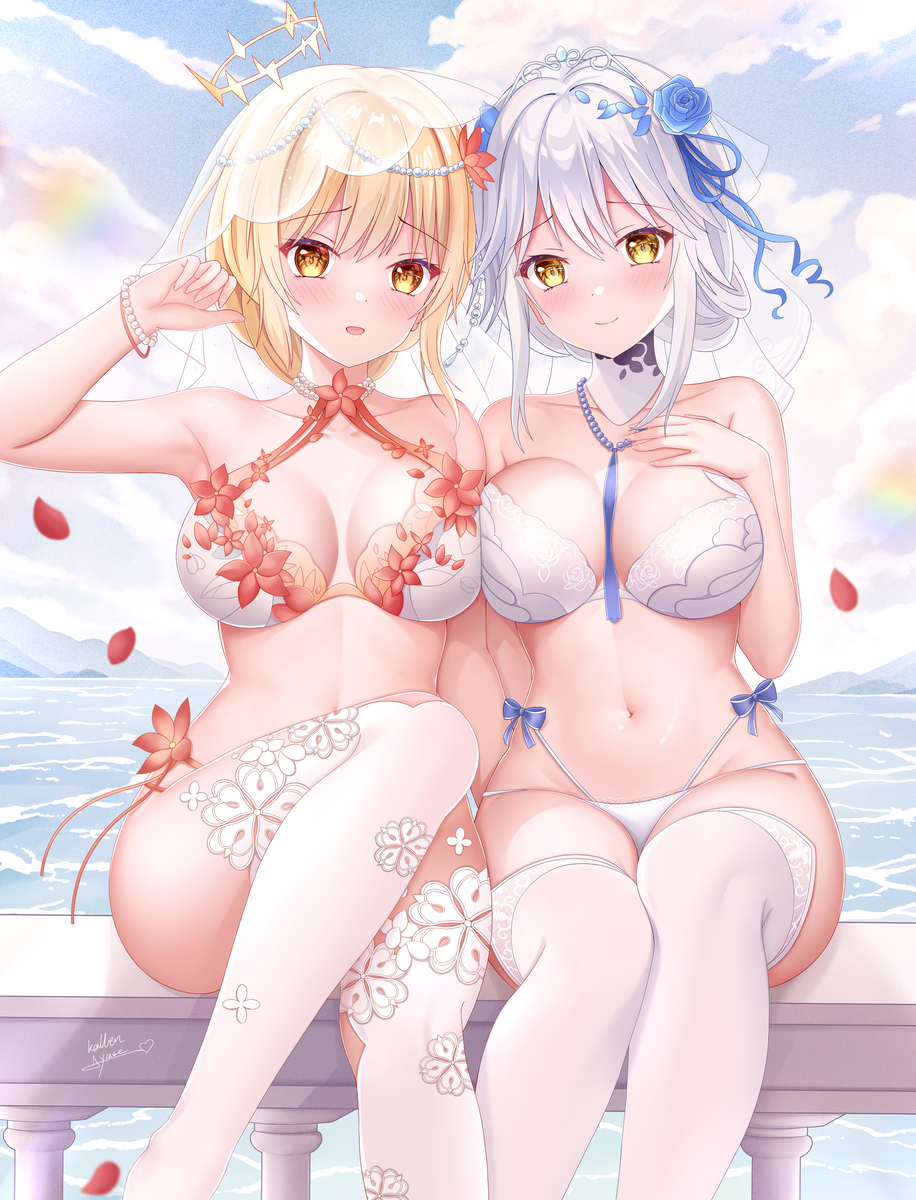 This is a pixiv picture whose title is 夏色花嫁♪.