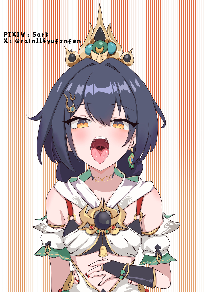This is a pixiv picture whose title is 这下是云璃吃彦卿啦！（物理意义）.