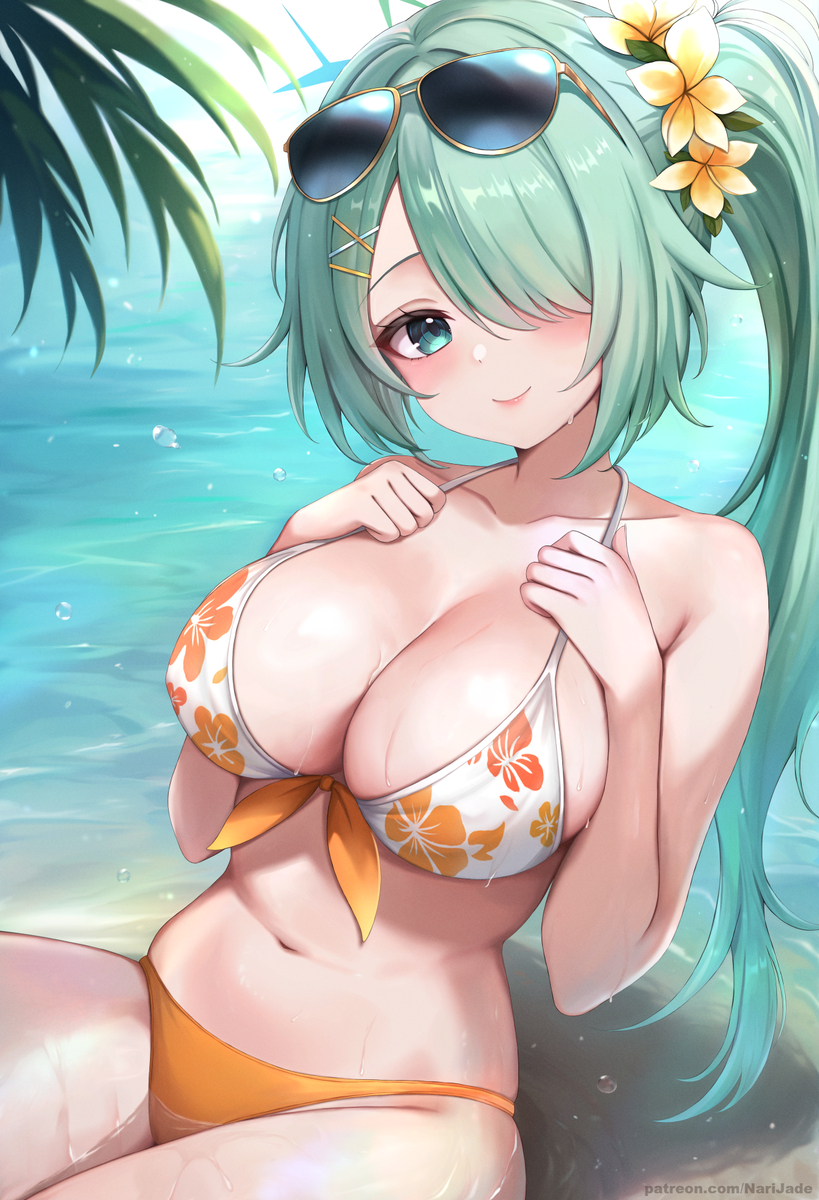 This is a pixiv picture whose title is Hiyori (Swimsuit).
