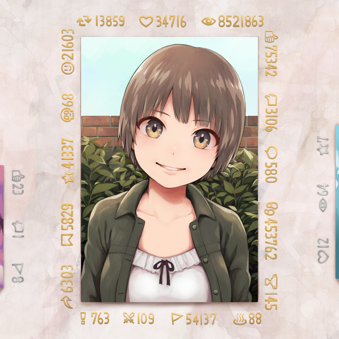 This is a pixiv picture whose title is 数字という名の額縁.