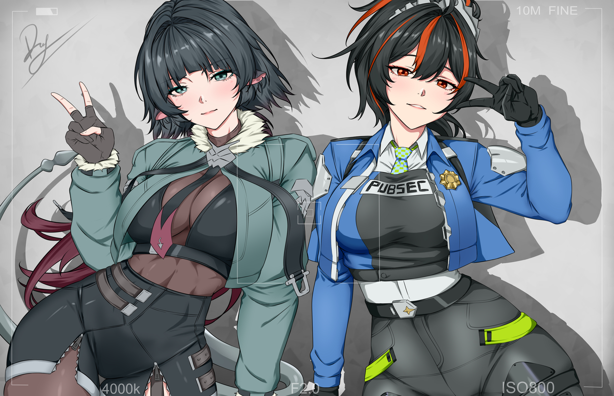 This is a pixiv picture whose title is Jane doe and  Zu yuann.