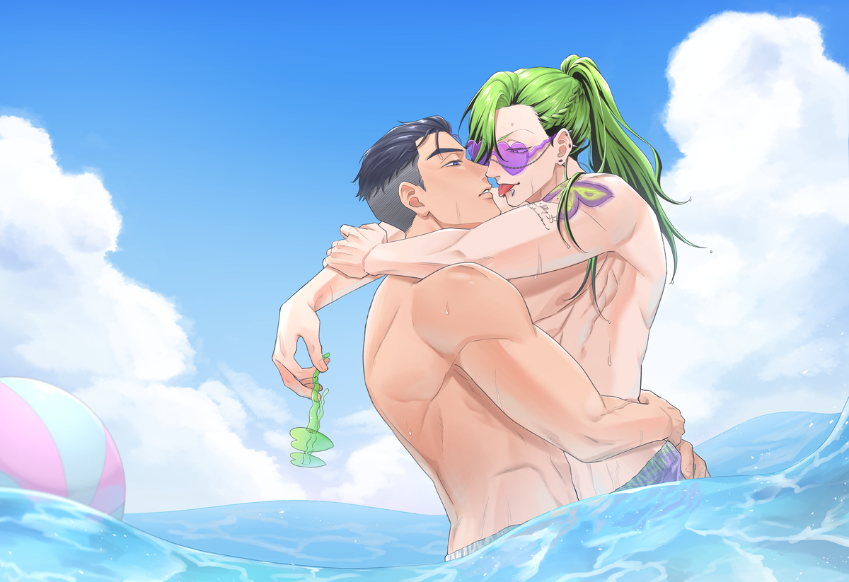 This is a pixiv picture whose title is 【二次創作】王摩 夏.