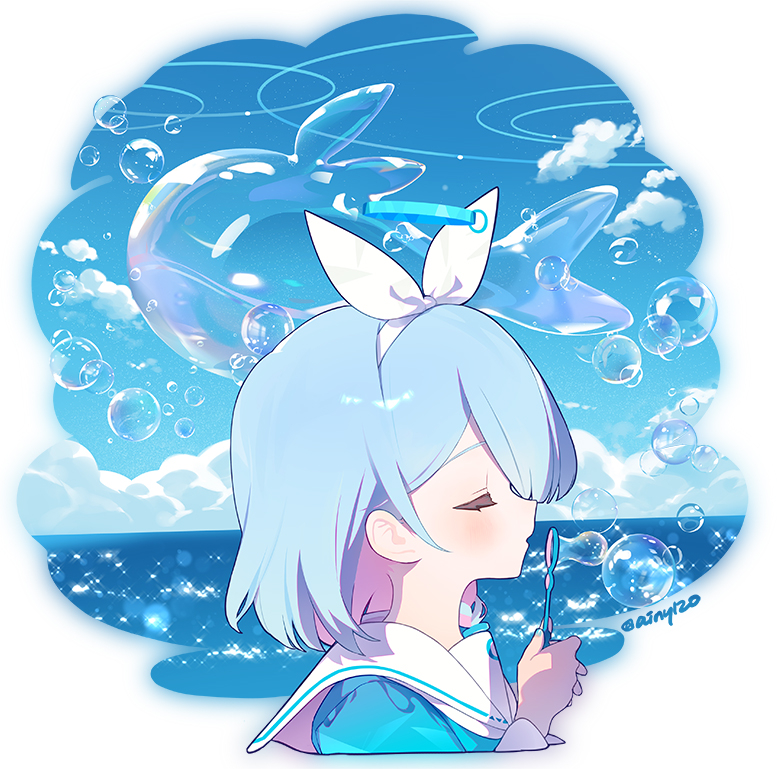 This is a pixiv picture whose title is シャボン玉のくじら.