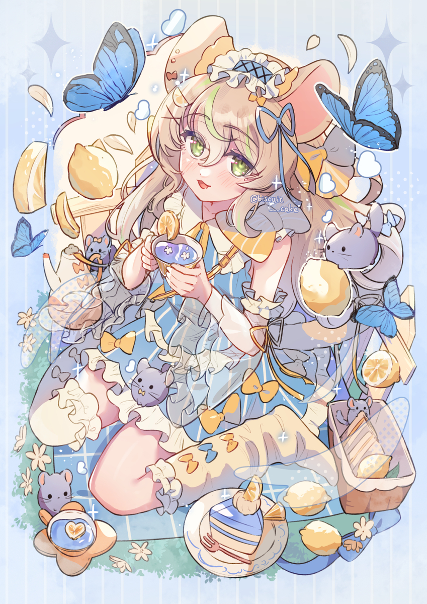 This is a pixiv picture whose title is 🦋×🍋.