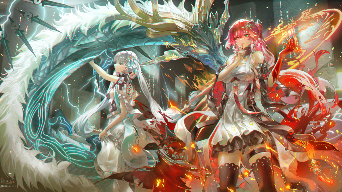 This is a pixiv picture whose title is Changli & Jinhsi.