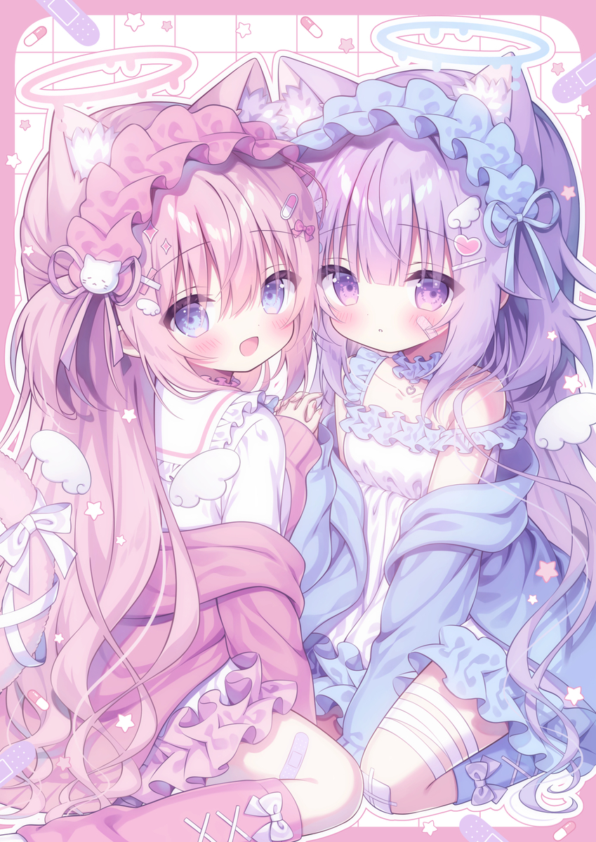 This is a pixiv picture whose title is 💖💜.
