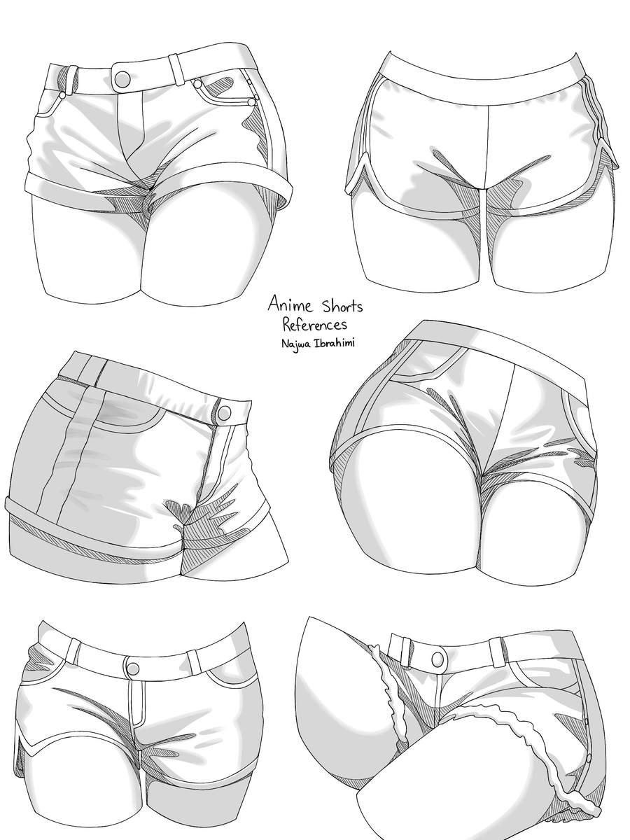 This is a pixiv picture whose title is Anime Shorts References.