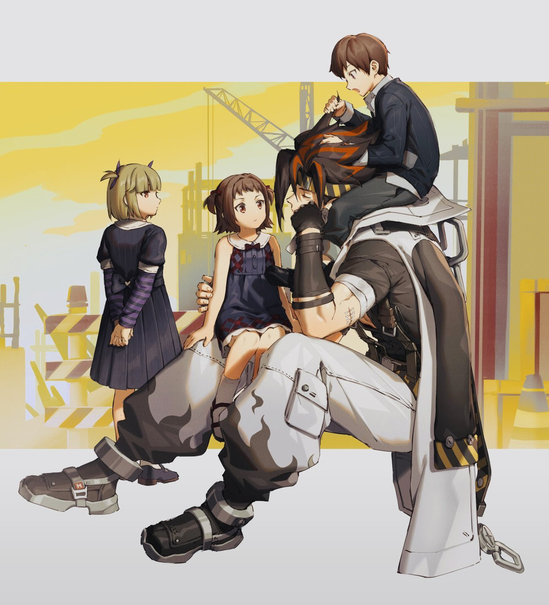 This is a pixiv picture whose title is Anton with kids.