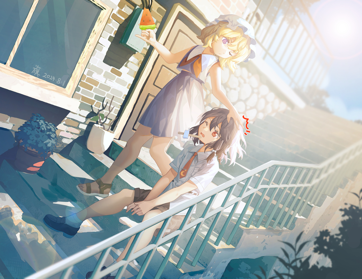 This is a pixiv picture whose title is 暑假.