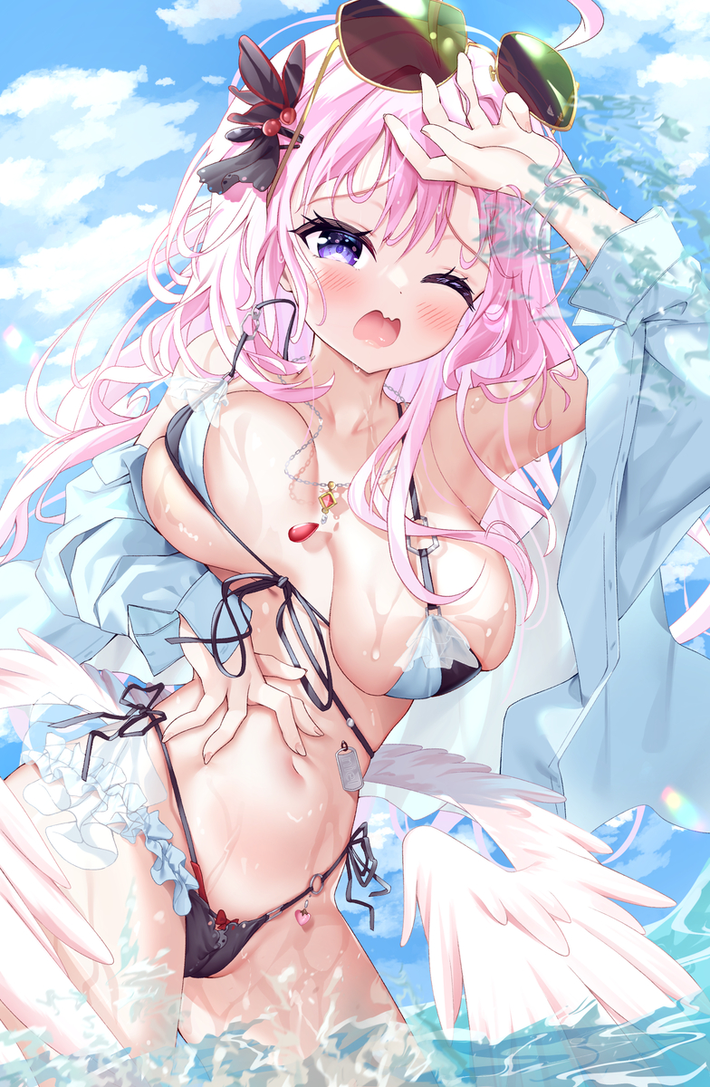 This is a pixiv picture whose title is 水は他人にかけるものではありまひゃい！？💦.