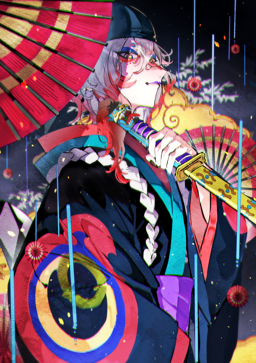 This is a pixiv picture whose title is モノノ怪 唐傘.