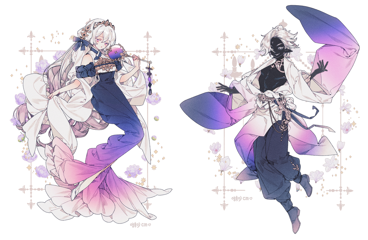 This is a pixiv picture whose title is 💜cm💜.