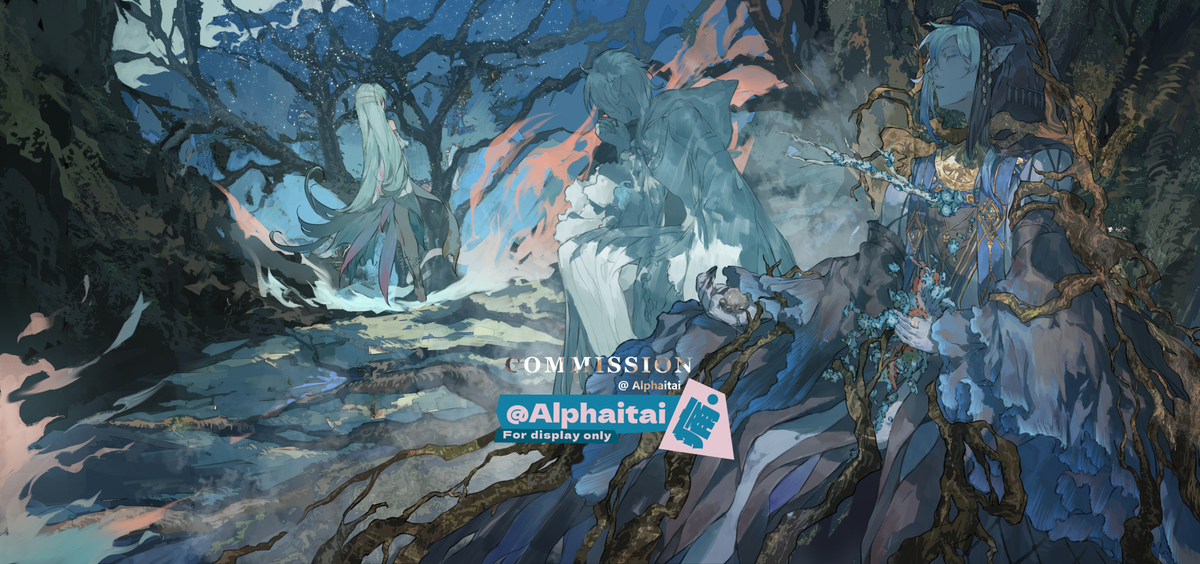 This is a pixiv picture whose title is 雾中 永恒的安眠.