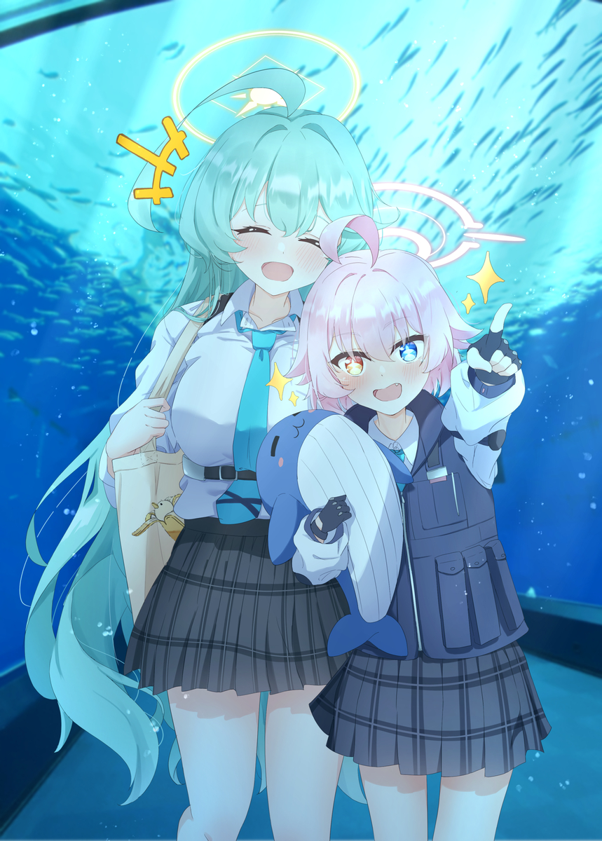 This is a pixiv picture whose title is ユメホシ水族館デート.