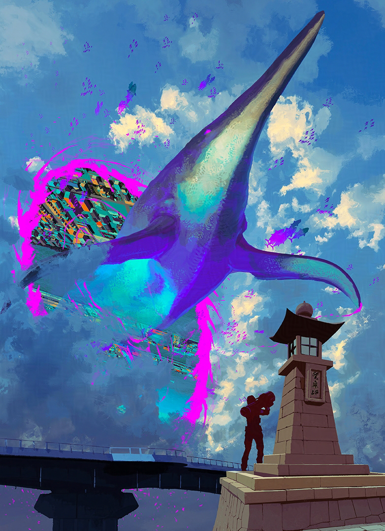 This is a pixiv picture whose title is 精霊魚(しょうりょうぎょ).