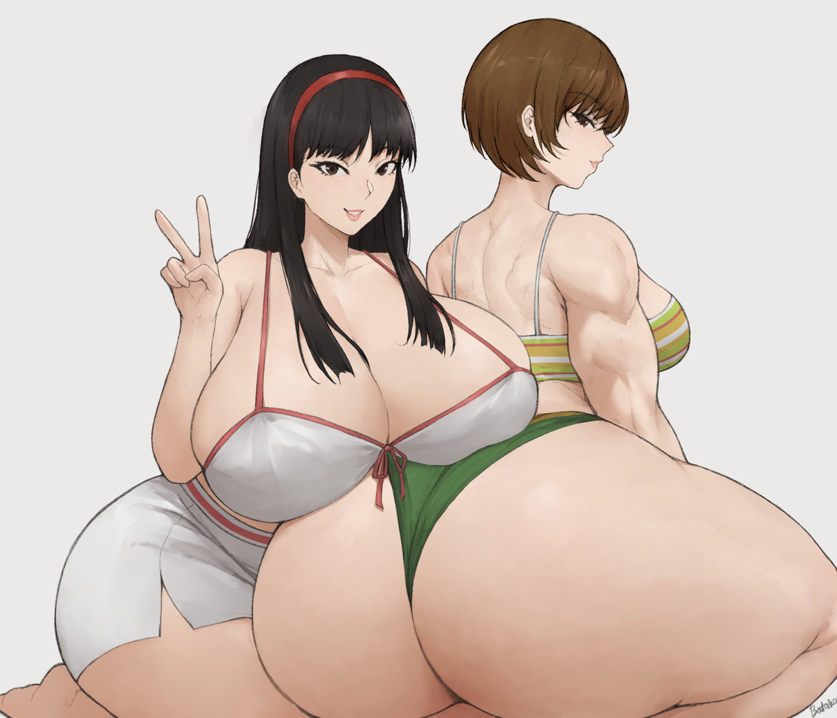 This is a pixiv picture whose title is Yukiko Amagi and Chie Satonaka.