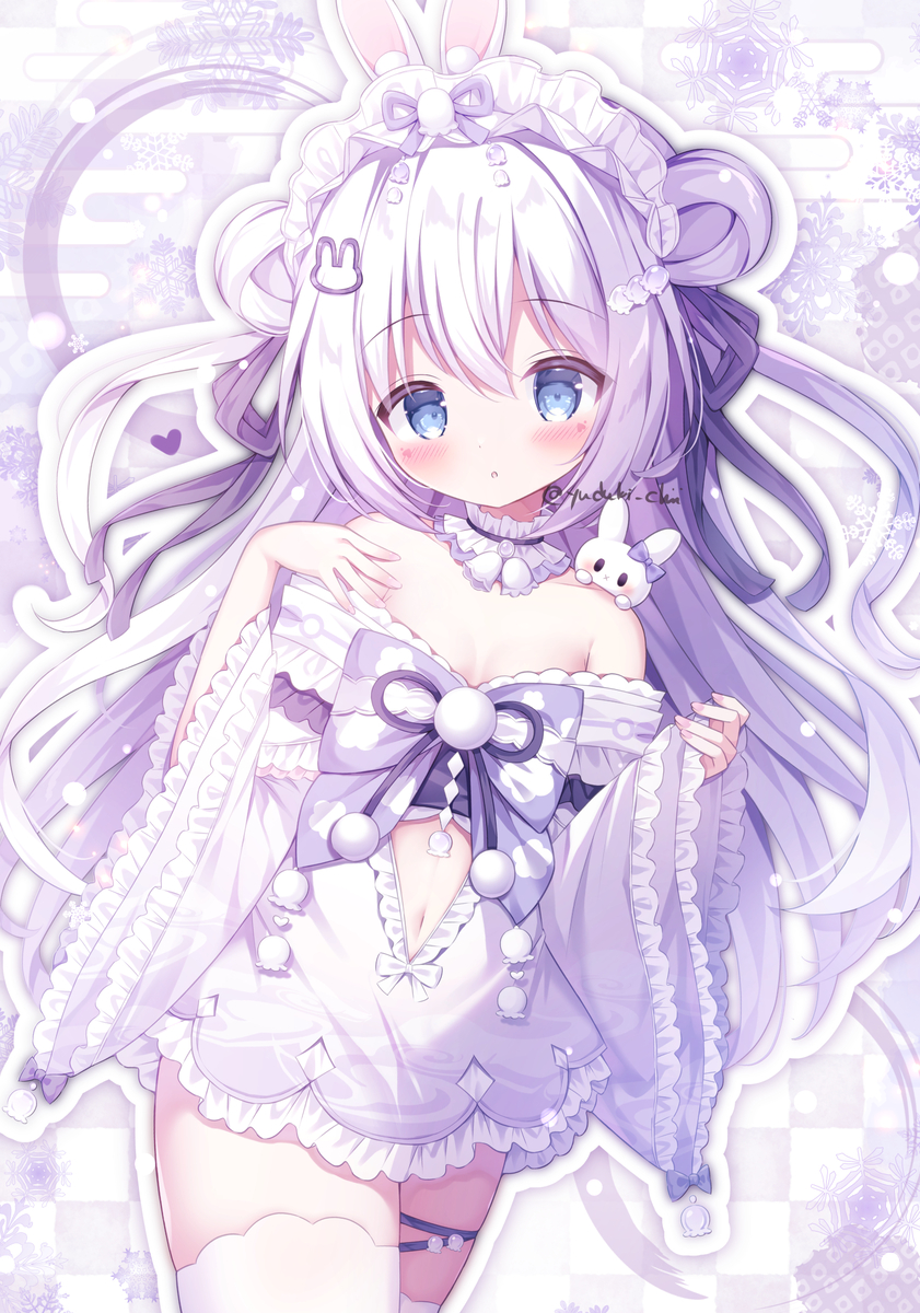 This is a pixiv picture whose title is 【Skeb】🐰💜.