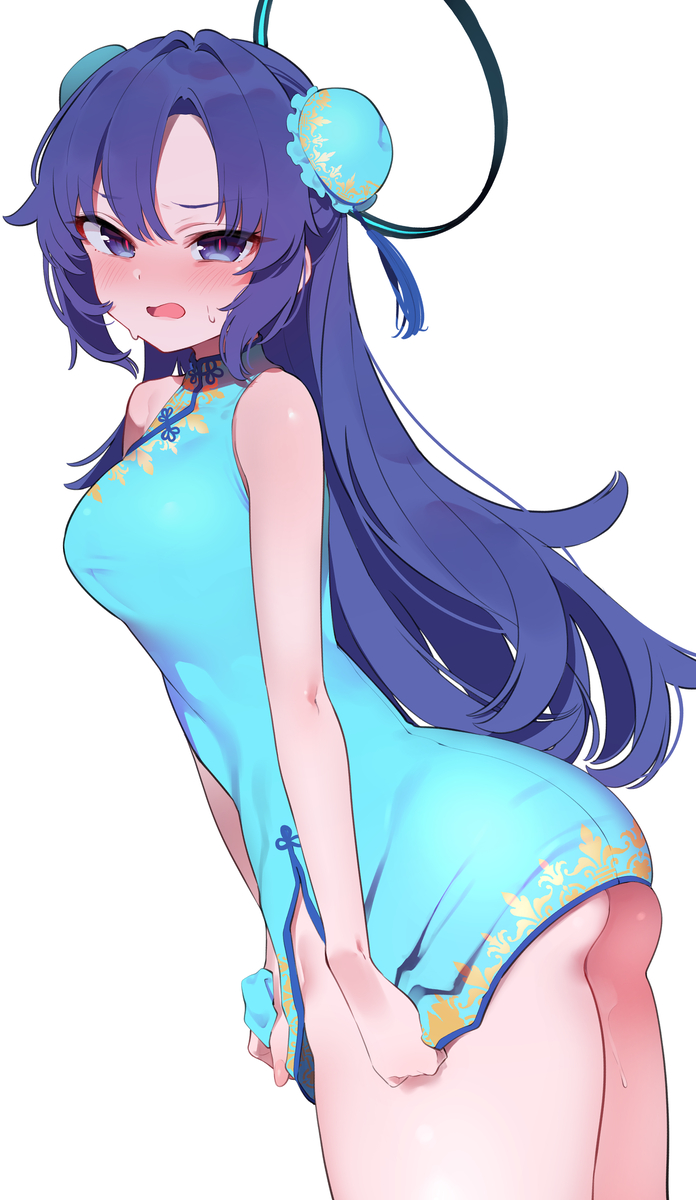 This is a pixiv picture whose title is ユウカ…チャイナ着て….