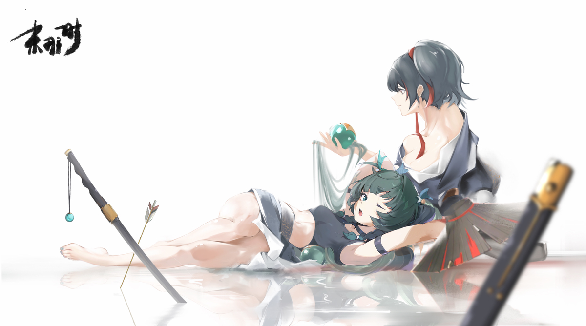 This is a pixiv picture whose title is 【青衣×朱鸢】隐藏影画 ——前世今生，“青”梅“朱”马.