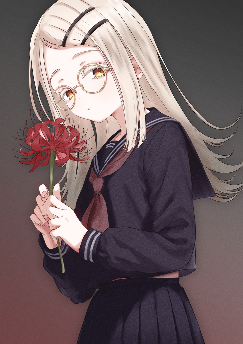 This is a pixiv picture whose title is 黒セーラー篠澤広.