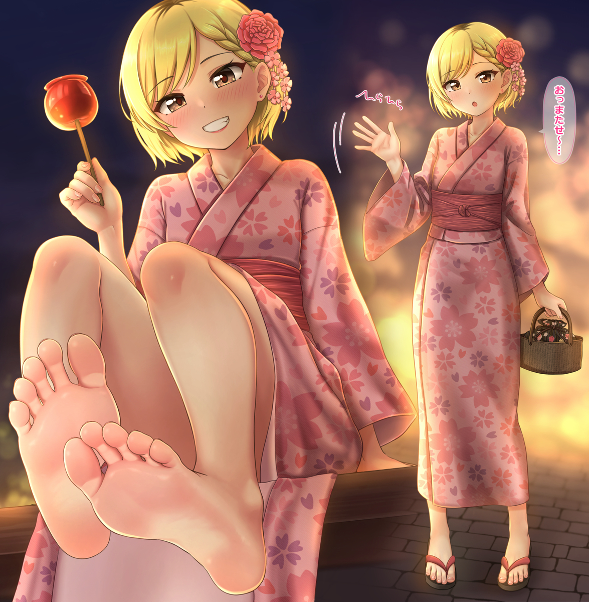 This is a pixiv picture whose title is 浴衣れいなちゃん.