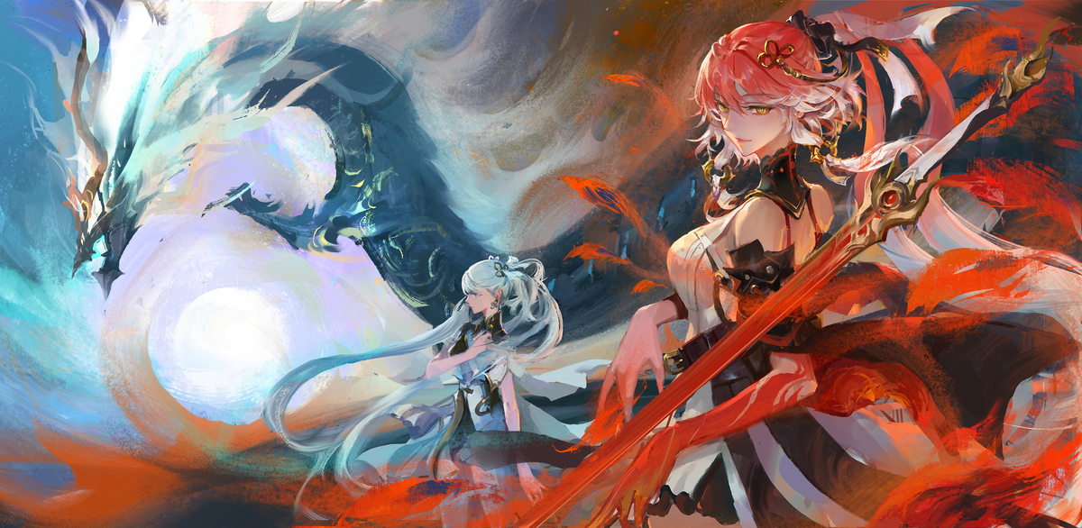 This is a pixiv picture whose title is 师徒.