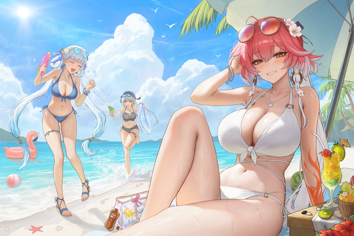 This is a pixiv picture whose title is 夏の休息.