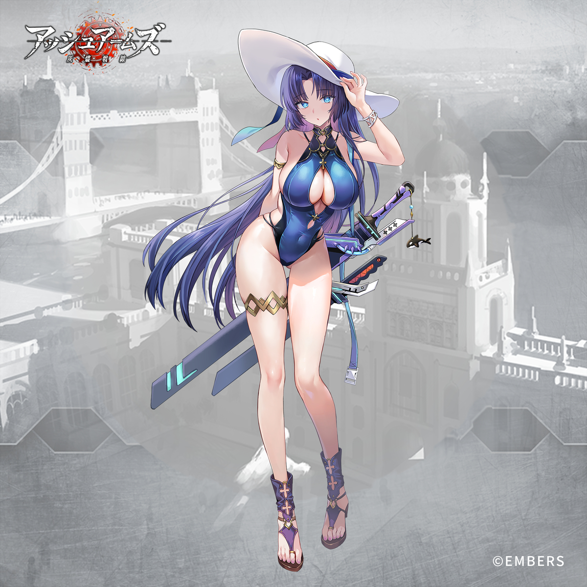 This is a pixiv picture whose title is 〈仕事イラスト〉重戦闘機 メシア 水着スキン.