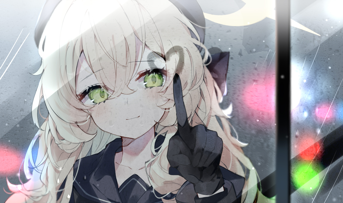 This is a pixiv picture whose title is 😺☝️🤍.