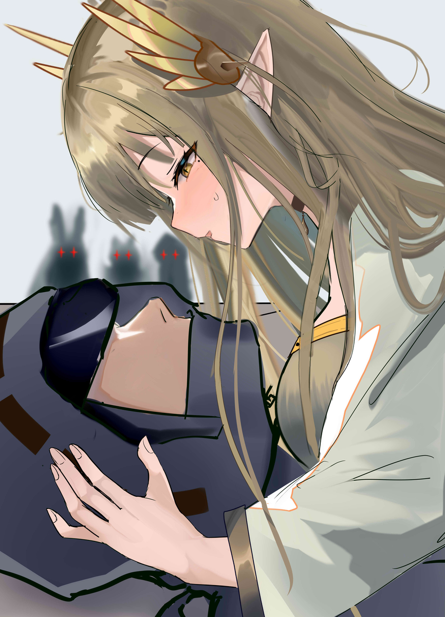 This is a pixiv picture whose title is 水精灵捕食兜帽人记录.