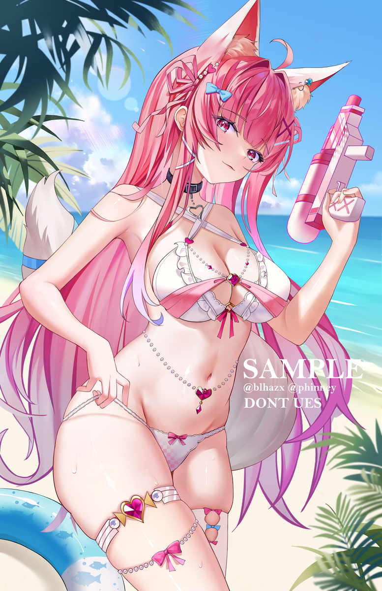 This is a pixiv picture whose title is 是泳装狐狸~.