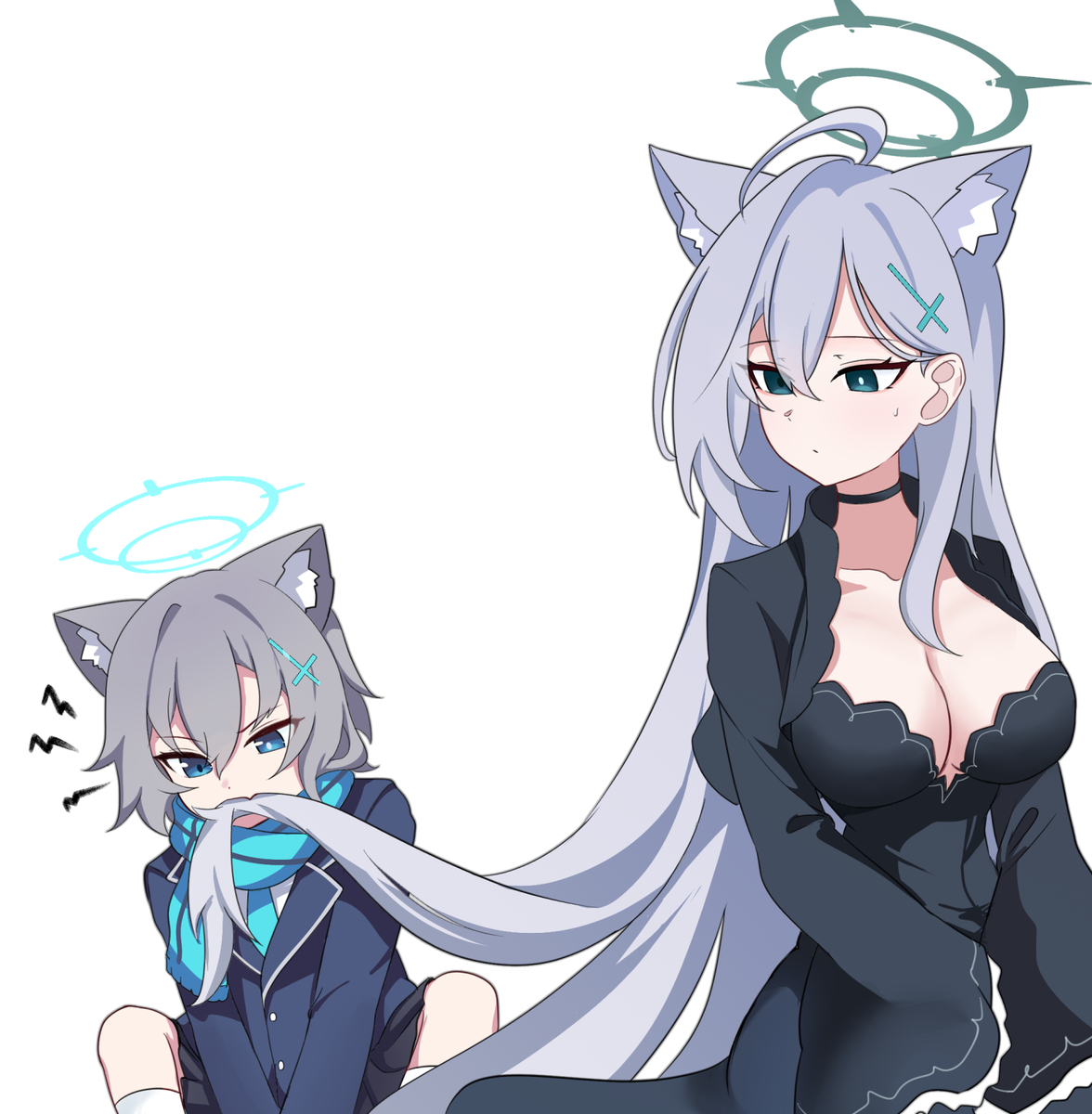 This is a pixiv picture whose title is 작은 늑대 커다란 늑대.