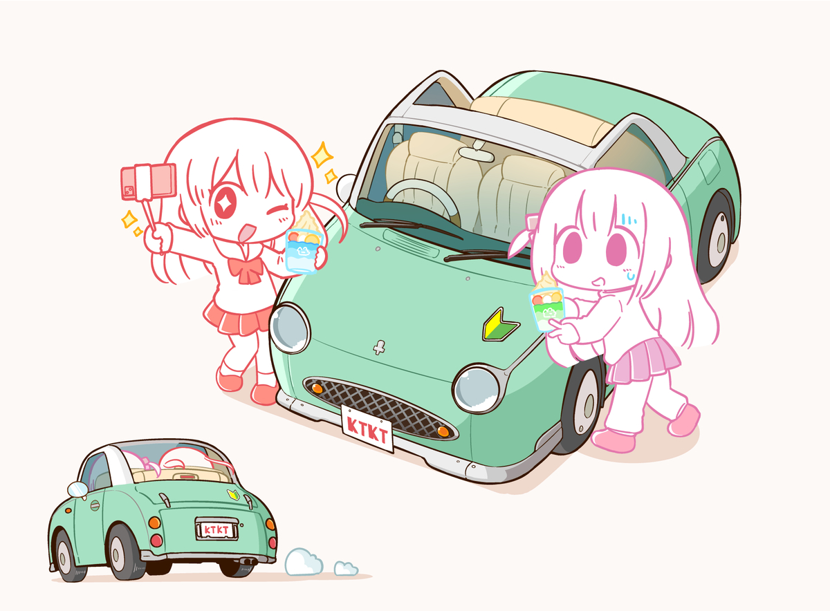 This is a pixiv picture whose title is 日産フィガロ×ぼ喜多.