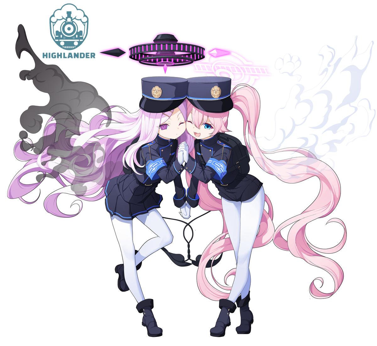 This is a pixiv picture whose title is 空崎ヒナが転校しました シリーズ ハイランダー鉄道学園.