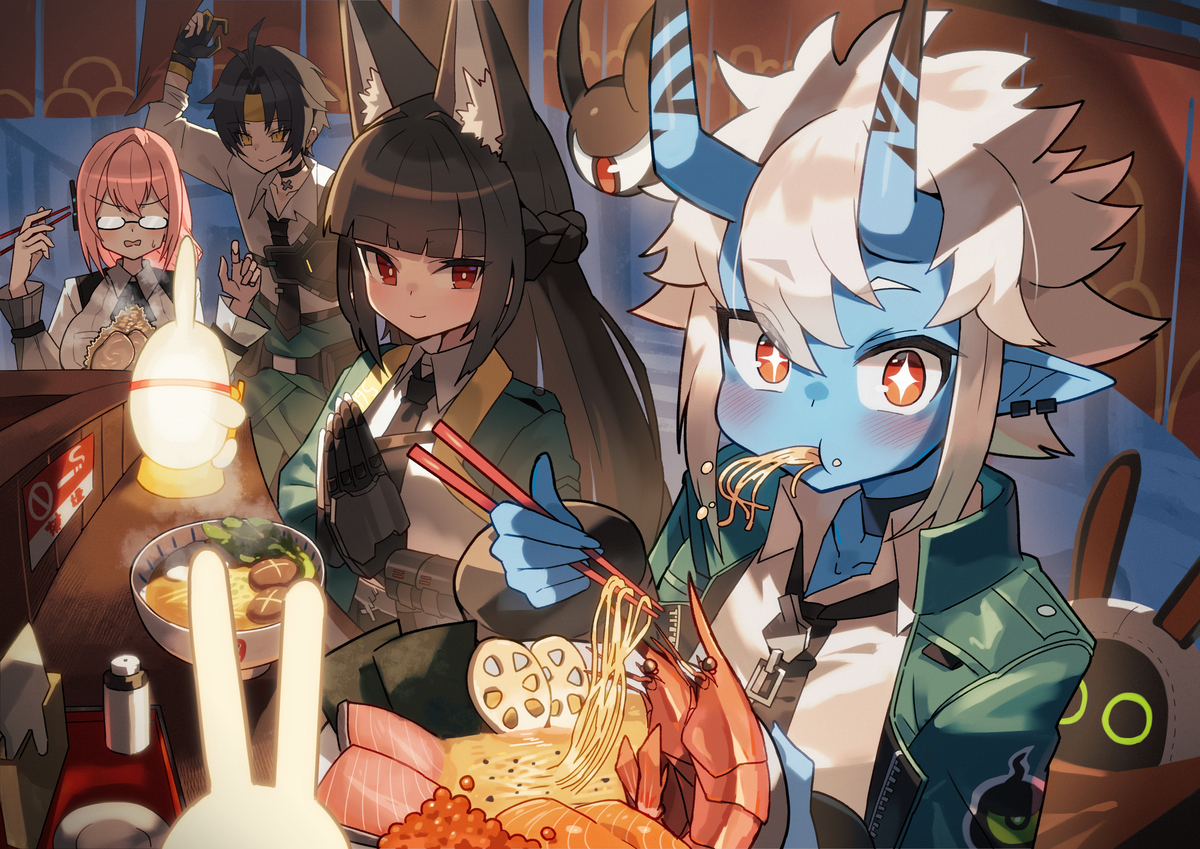 This is a pixiv picture whose title is ラーメン食べる蒼角ちゃん.