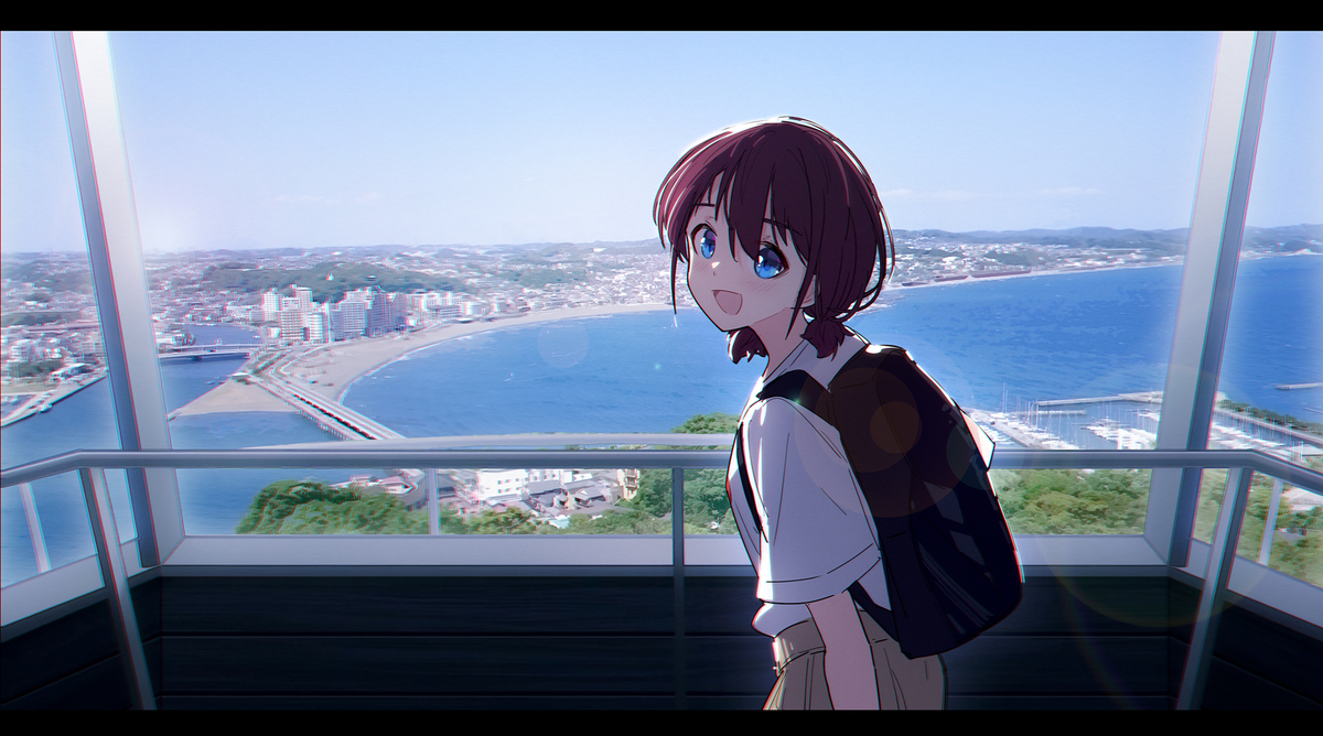 This is a pixiv picture whose title is 和小孩一起江之岛之旅.