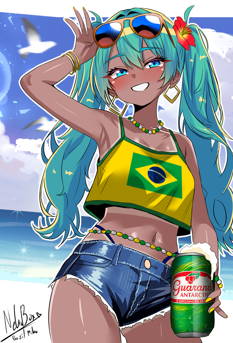 This is a pixiv picture whose title is brazilian miku.