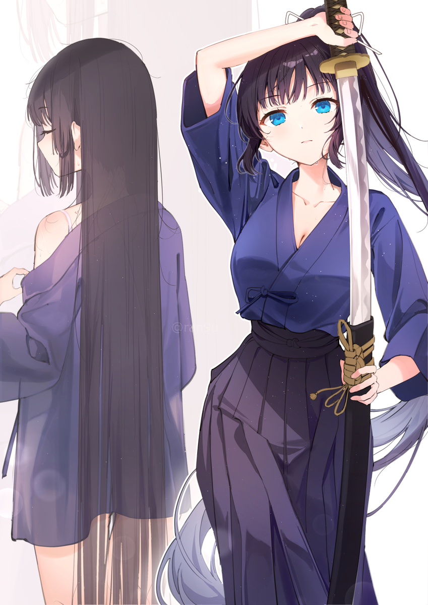 This is a pixiv picture whose title is 夏の剣道部の部長.