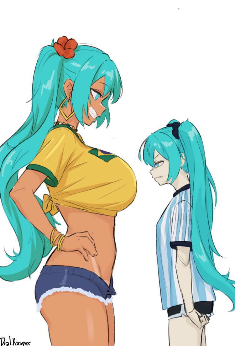 This is a pixiv picture whose title is Brazilian Miku.