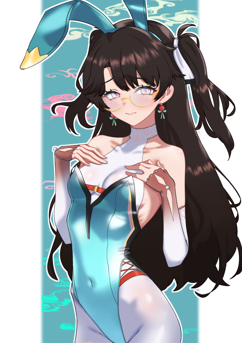 This is a pixiv picture whose title is Bunny girl Zhezhi.