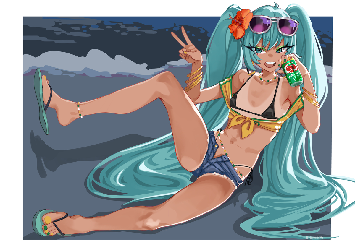 This is a pixiv picture whose title is Brazilian Miku.