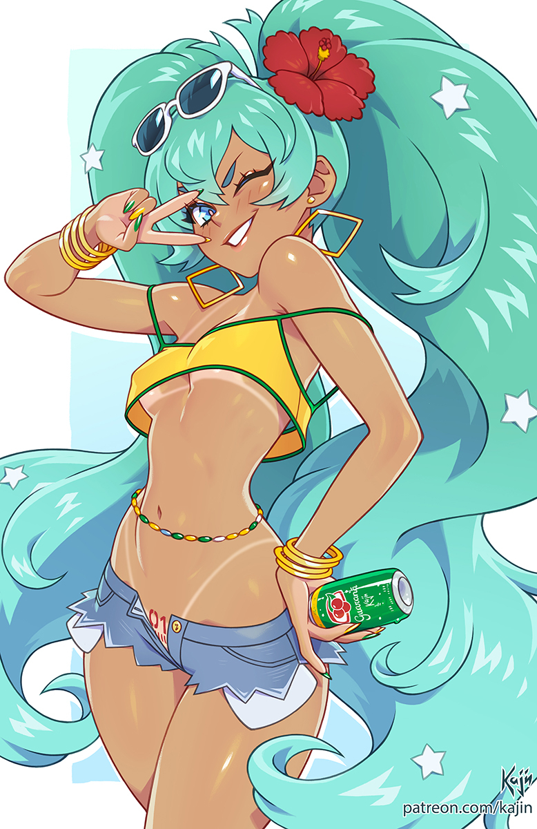 This is a pixiv picture whose title is Brazilian Miku.
