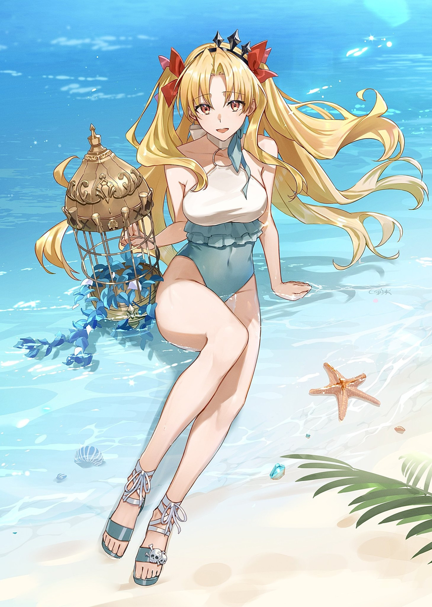This is a pixiv picture whose title is 水着エレシュキガル.