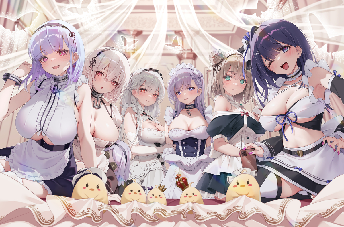 This is a pixiv picture whose title is アズレン7周年記念イラスト.