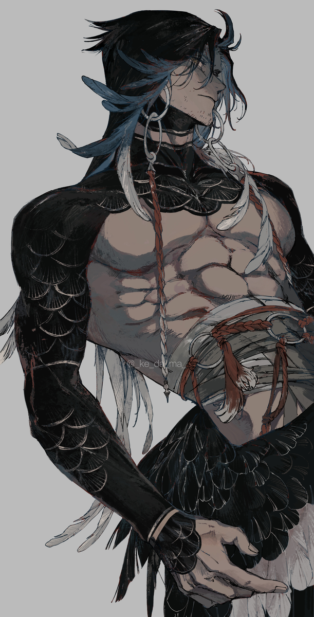 This is a pixiv picture whose title is OC🦅.