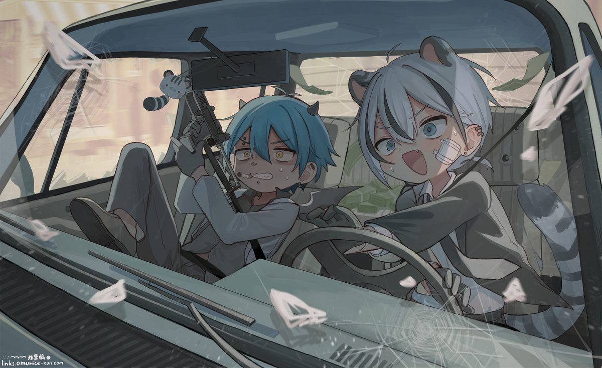 This is a pixiv picture whose title is 🔫Heist 搶劫任務.