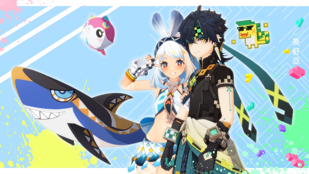 This is a pixiv picture whose title is Kinich/Mualani.