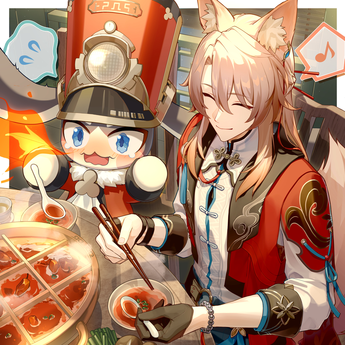This is a pixiv picture whose title is 椒丘＆パム.